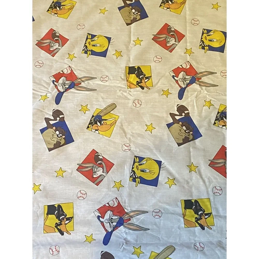 Looney Tunes Fabric 1.5 yds Sports Characters 100% Cotton Fabric Panels Cute HG3
